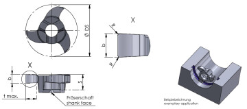 Z14 uran jyrsinta mittakuva