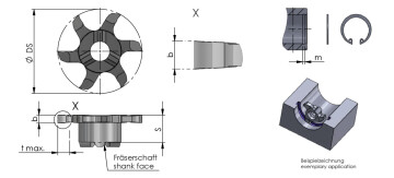 Z618 uran jyrsinta mittakuva