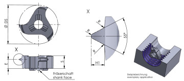 Z18 Whitworth taysprofiili mittakuva