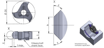 Z10 Z12 viisteen jyrsinta mittakuva