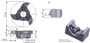 Z.. muodon jyrsinta mittakuva