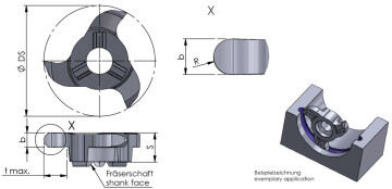 Z22 muodon jyrsinta mittakuva